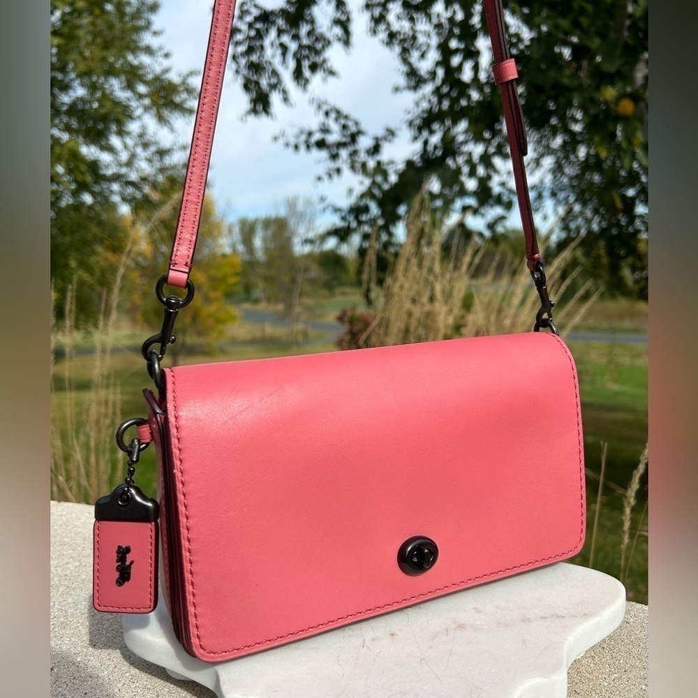 Coach 1941 Dinky Crossbody 20215 Dahlia Pink Rose Calfskin Leather EUC - Picture 16 of 17